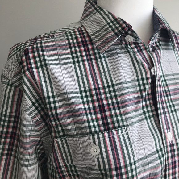 ESPRIT Green Pink Plaid Button Down Shirt, Esprit Shirt, Plaid Shirt, M - Picture 1 of 11